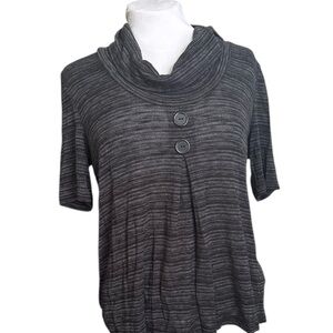 🛍️3 for $25🛍️ Reitmans Gray Cowl Neck Button Top